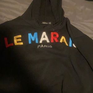A black lemarais Paris Corp hoodie sweater size S